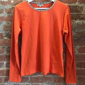 Burberry Bright Orange Long Sleeve Tee